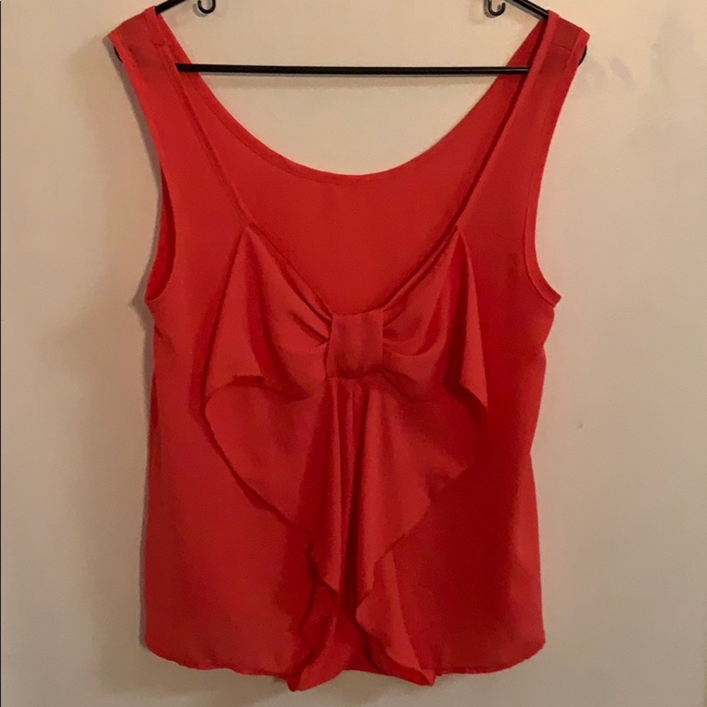 M Pink Coveted Clothing Chiffon Bow Top